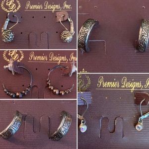 Lot 5 pair Premier Designs Pierced Earrings